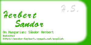 herbert sandor business card